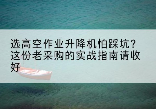 可克达拉高空作业升降机厂家推荐-选高空作业升降机怕踩坑？这份老采购的实战指南请收好